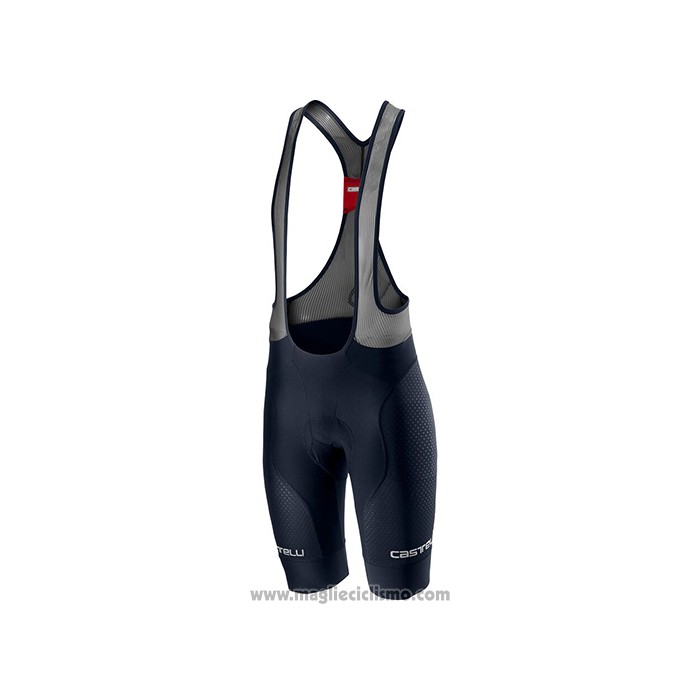 2021 Abbigliamento Ciclismo Castelli Scuro Nero Blu Manica Corta e Salopette