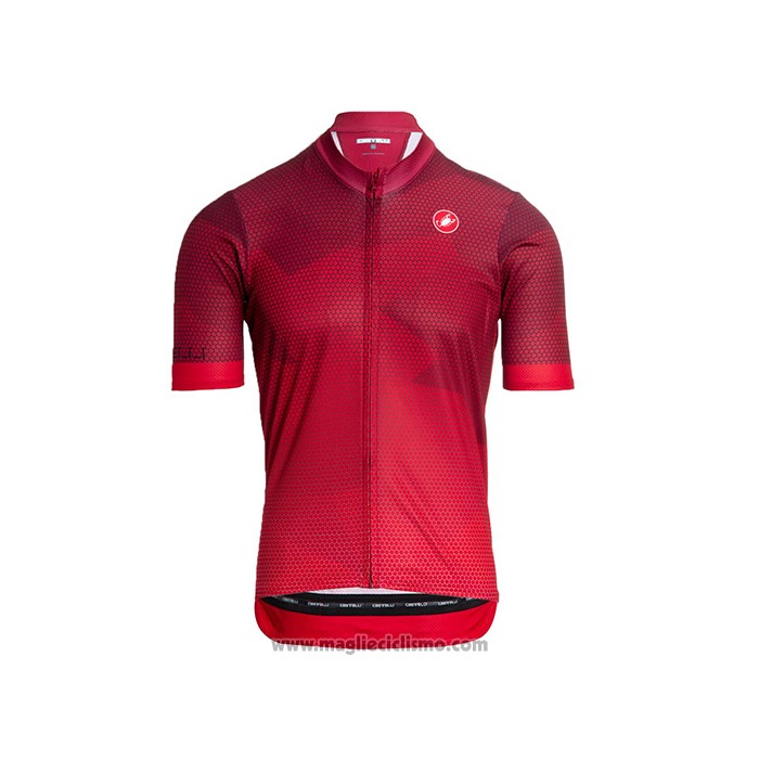 2021 Abbigliamento Ciclismo Castelli Scuro Rosso Manica Corta e Salopette