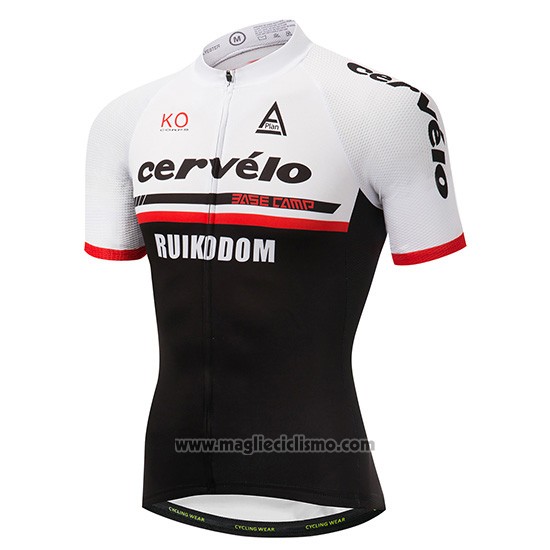 2018 Abbigliamento Ciclismo Cervelo Bianco e Nero Manica Corta e Salopette