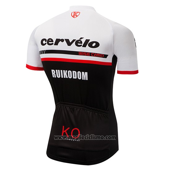 2018 Abbigliamento Ciclismo Cervelo Bianco e Nero Manica Corta e Salopette