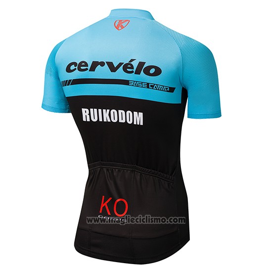 2018 Abbigliamento Ciclismo Cervelo Blu e Nero Manica Corta e Salopette
