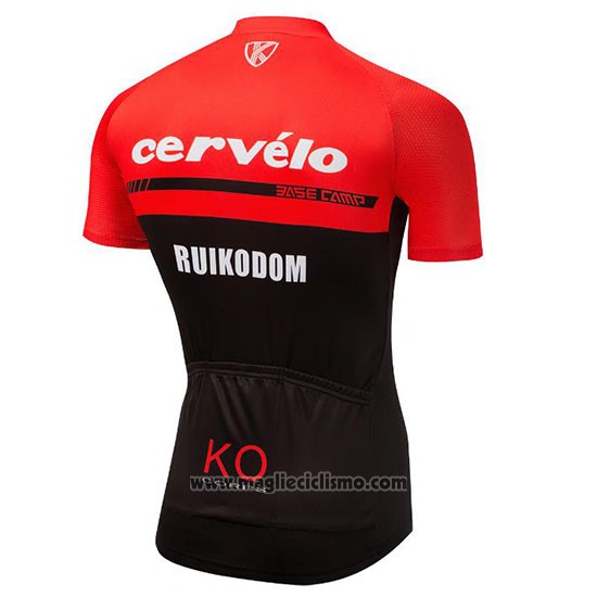 2018 Abbigliamento Ciclismo Cervelo Rosso e Nero Manica Corta e Salopette