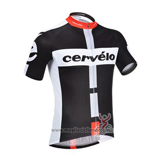 2019 Abbigliamento Ciclismo Cervelo Nero Bianco Manica Corta e Salopette