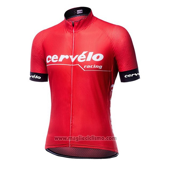 2019 Abbigliamento Ciclismo Cervelo Rosso Manica Corta e Salopette