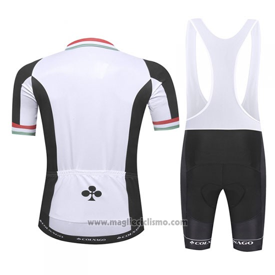 2019 Abbigliamento Ciclismo Colnago Bianco Nero Manica Corta e Salopette