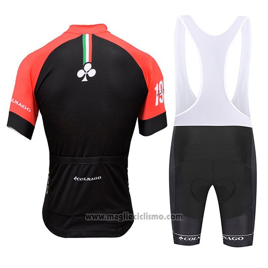 2019 Abbigliamento Ciclismo Colnago Bianco Nero Rosso Manica Corta e Salopette