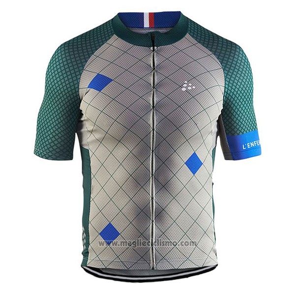 2017 Abbigliamento Ciclismo Craft Monuments Argentato e Verde Manica Corta e Salopette