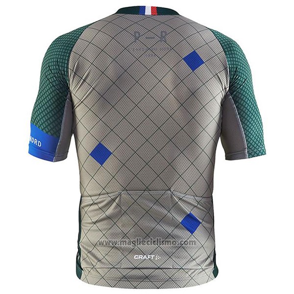 2017 Abbigliamento Ciclismo Craft Monuments Argentato e Verde Manica Corta e Salopette