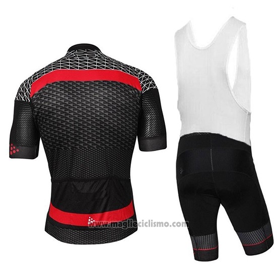 2018 Abbigliamento Ciclismo Craft Route Nero Rosso Manica Corta e Salopette