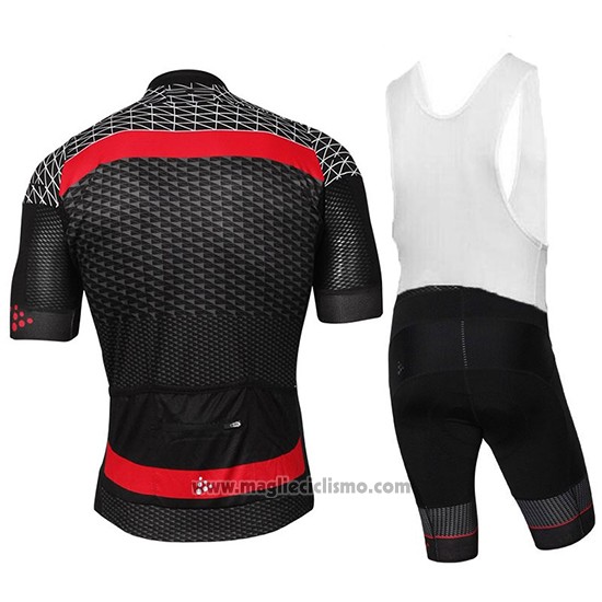 2018 Abbigliamento Ciclismo Craft Route Nero e Rosso Manica Corta e Salopette