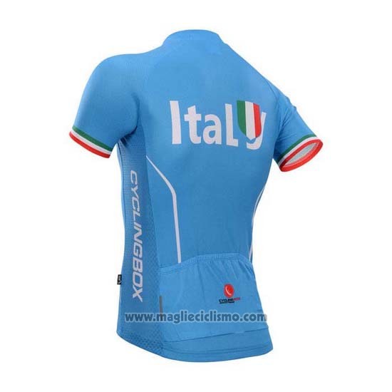 2014 Abbigliamento Ciclismo Fox Cyclingbox Azzurro Manica Corta e Salopette