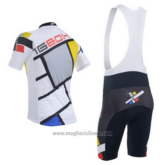 2014 Abbigliamento Ciclismo Fox Cyclingbox Bianco Manica Corta e Salopette