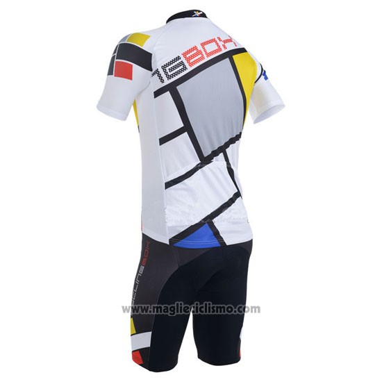 2014 Abbigliamento Ciclismo Fox Cyclingbox Bianco Manica Corta e Salopette