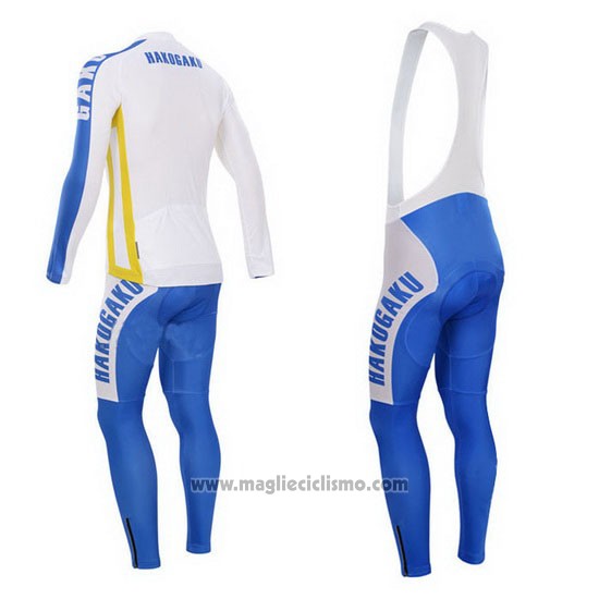 2014 Abbigliamento Ciclismo Fox Cyclingbox Bianco e Blu Manica Lunga e Salopette
