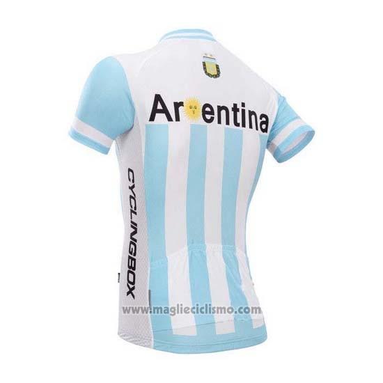 2014 Abbigliamento Ciclismo Fox Cyclingbox Bianco e Celeste Manica Corta e Salopette
