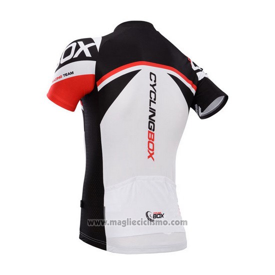 2014 Abbigliamento Ciclismo Fox Cyclingbox Bianco e Nero Manica Corta e Salopette