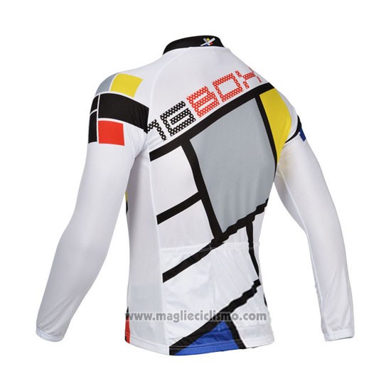2014 Abbigliamento Ciclismo Fox Cyclingbox Chiaro Bianco Manica Lunga e Salopette