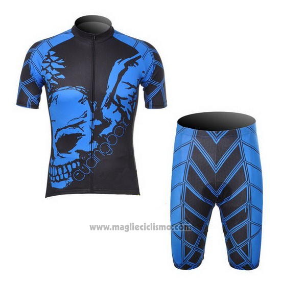 2014 Abbigliamento Ciclismo Fox Cyclingbox Nero e Blu Manica Corta e Salopette