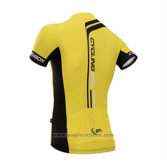 2014 Abbigliamento Ciclismo Fox Cyclingbox Nero e Giallo Manica Corta e Salopette