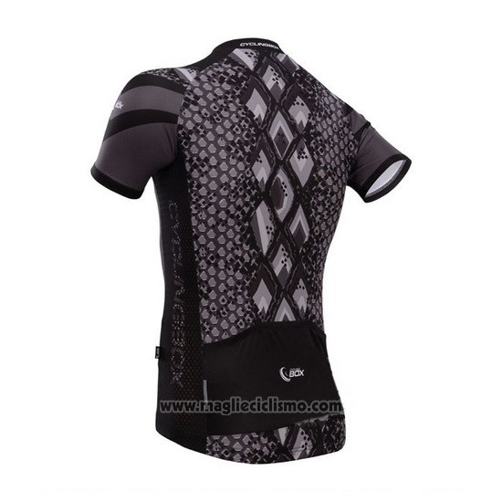 2014 Abbigliamento Ciclismo Fox Cyclingbox Nero e Grigio Manica Corta e Salopette