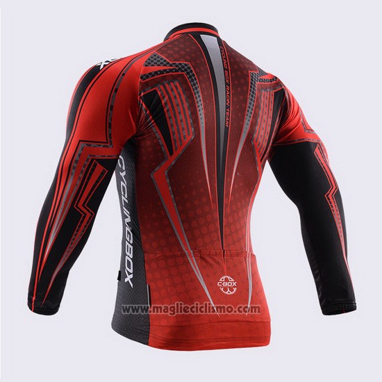 2015 Abbigliamento Ciclismo Fox Cyclingbox Nero Rosso Manica Lunga e Salopette