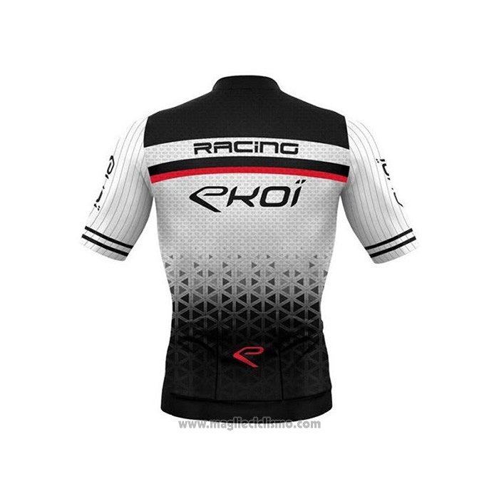 2020 Abbigliamento Ciclismo EKOI Bianco Nero Manica Corta e Salopette
