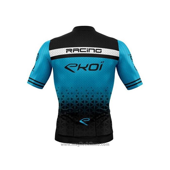 2020 Abbigliamento Ciclismo EKOI Nero Blu Manica Corta e Salopette
