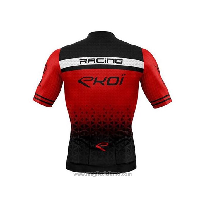 2020 Abbigliamento Ciclismo EKOI Nero Rosso Manica Corta e Salopette