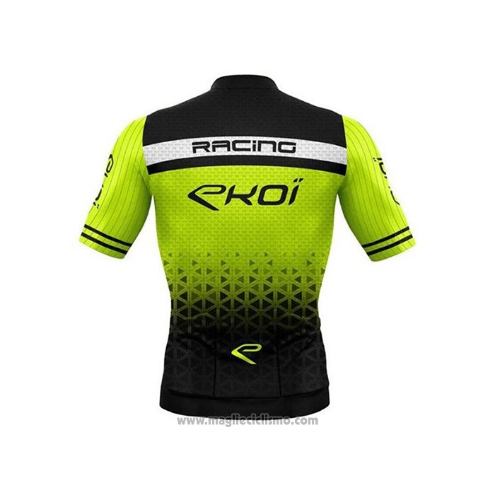 2020 Abbigliamento Ciclismo EKOI Nero Verde Manica Corta e Salopette