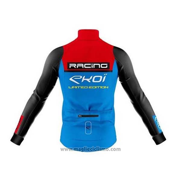 2020 Abbigliamento Ciclismo EKOI Rosso Blu Nero Manica Lunga e Salopette