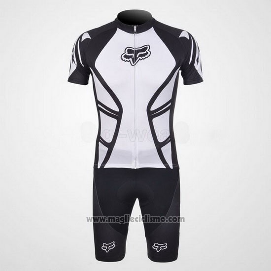2011 Abbigliamento Ciclismo Fox Bianco e Nero Manica Corta e Salopette