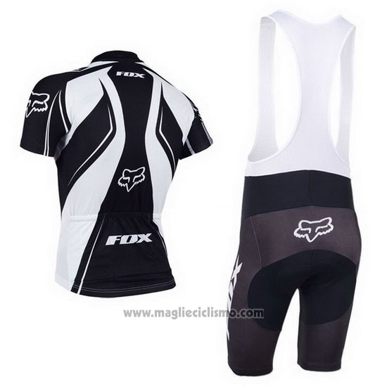 2013 Abbigliamento Ciclismo Fox Bianco e Nero Manica Corta e Salopette