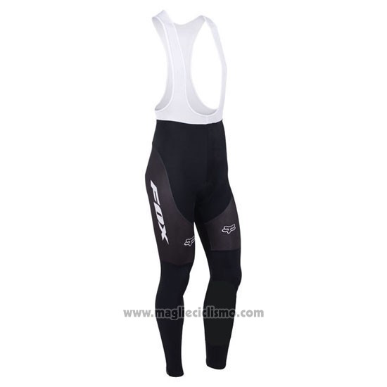 2013 Abbigliamento Ciclismo Fox Bianco e Nero Manica Lunga e Salopette
