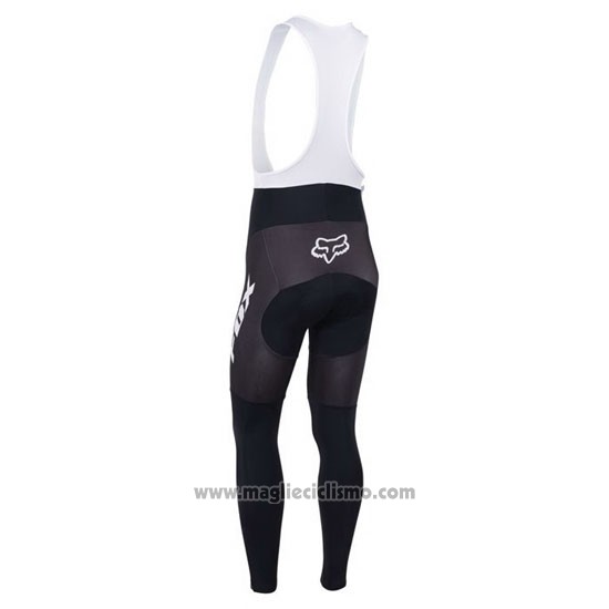 2013 Abbigliamento Ciclismo Fox Bianco e Nero Manica Lunga e Salopette
