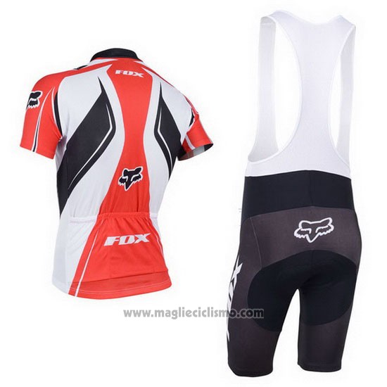 2013 Abbigliamento Ciclismo Fox Bianco e Rosso Manica Corta e Salopette