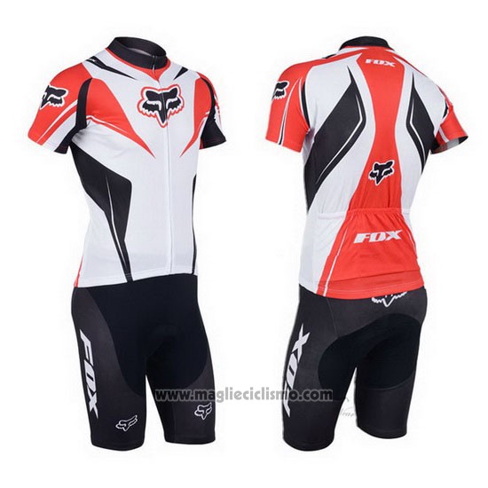 2013 Abbigliamento Ciclismo Fox Bianco e Rosso Manica Corta e Salopette