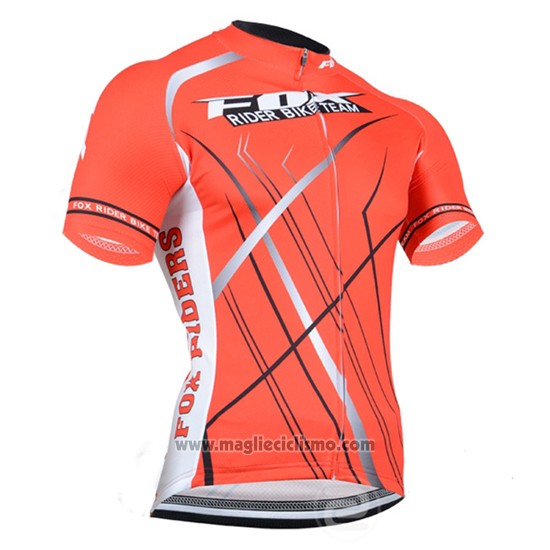 2014 Abbigliamento Ciclismo Fox Arancione Manica Corta e Salopette