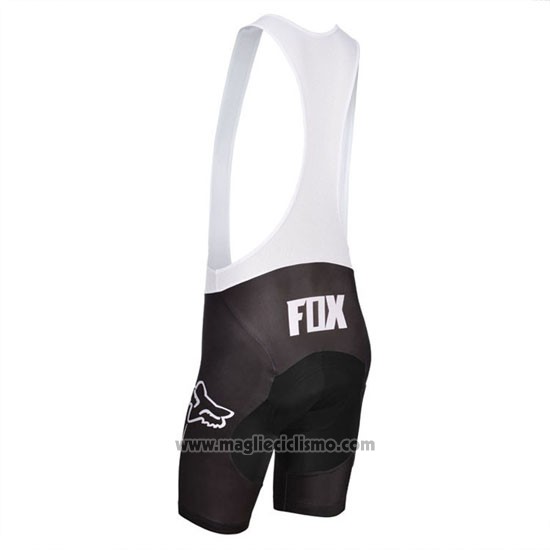 2014 Abbigliamento Ciclismo Fox Bianco e Nero Manica Corta e Salopette