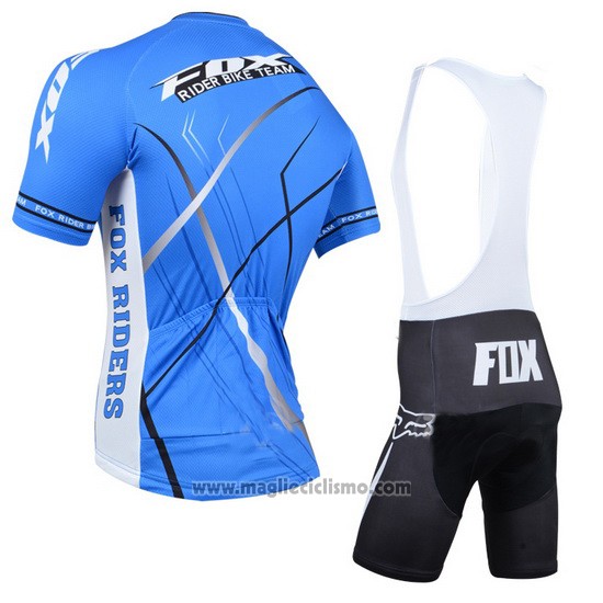 2014 Abbigliamento Ciclismo Fox Celeste Manica Corta e Salopette