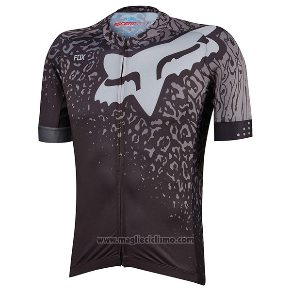 2017 Abbigliamento Ciclismo Fox Ascent Comp Grigio Manica Corta e Salopette