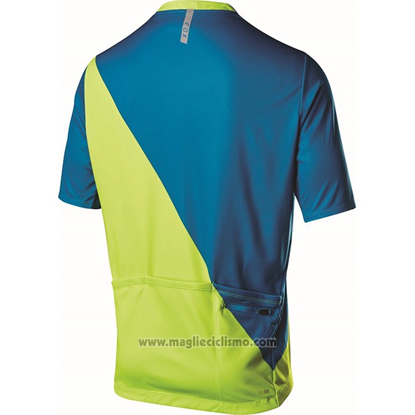 2017 Abbigliamento Ciclismo Fox Livewire Blu e Verde Manica Corta e Salopette