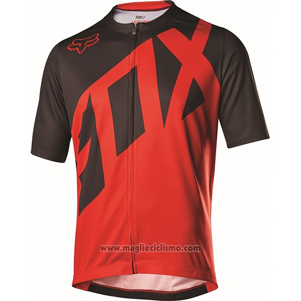 2017 Abbigliamento Ciclismo Fox Livewire Nero e Rosso Manica Corta e Salopette