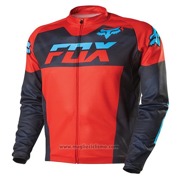 2017 Abbigliamento Ciclismo Fox Rosso e Nero Manica Corta e Salopette