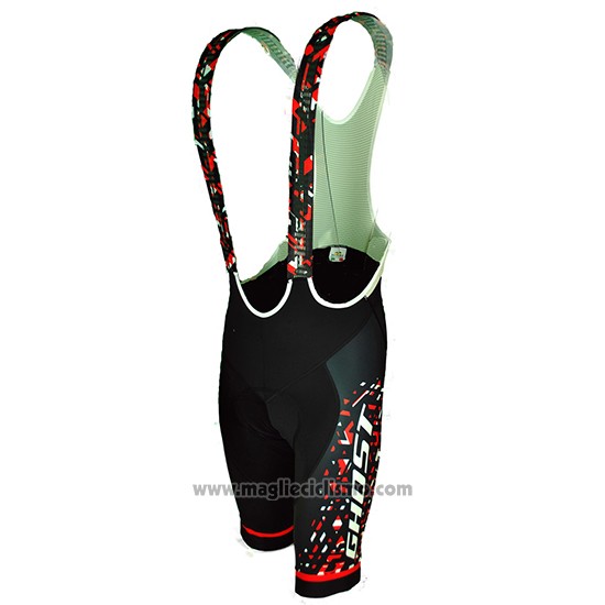 2018 Abbigliamento Ciclismo Ghost Rosso Nero Manica Corta e Salopette