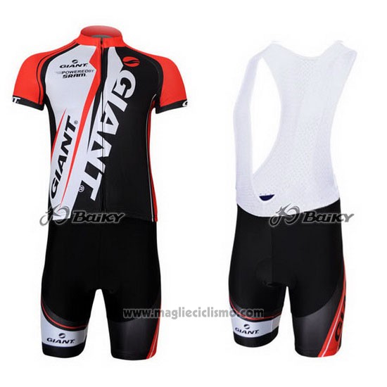 2011 Abbigliamento Ciclismo Giant Rosso e Nero Manica Corta e Salopette