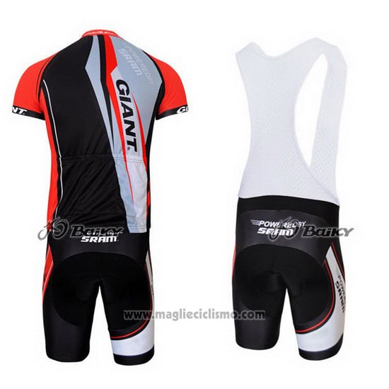 2011 Abbigliamento Ciclismo Giant Rosso e Nero Manica Corta e Salopette