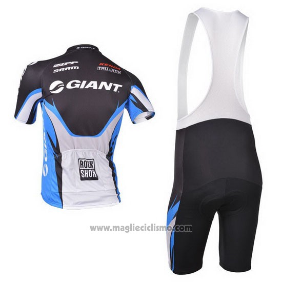 2013 Abbigliamento Ciclismo Giant Blu e Nero Manica Corta e Salopette