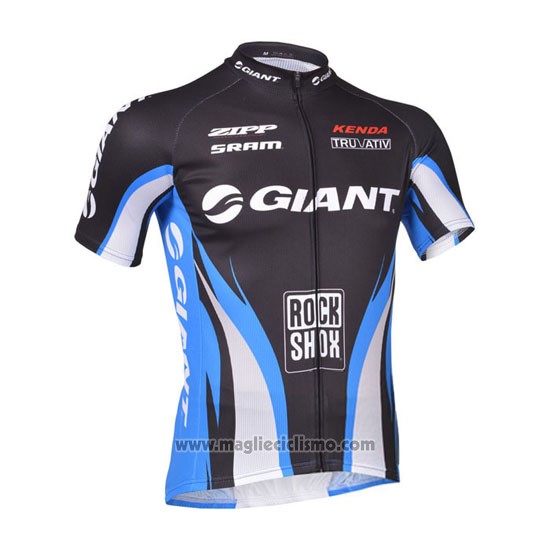 2013 Abbigliamento Ciclismo Giant Blu e Nero Manica Corta e Salopette