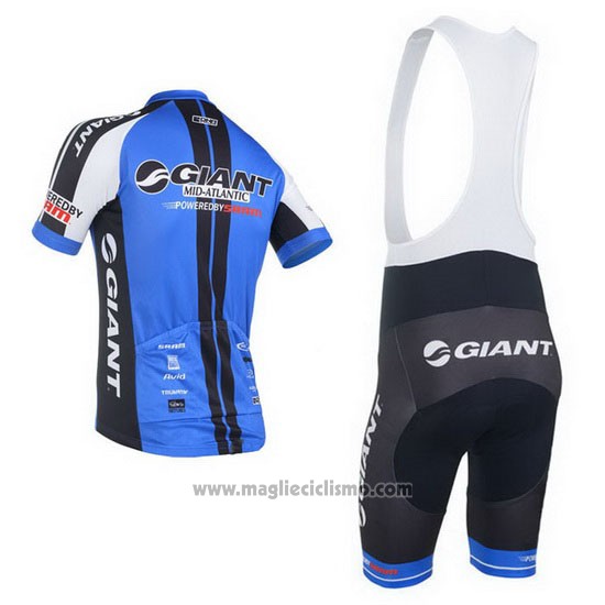 2013 Abbigliamento Ciclismo Giant Nero e Blu Manica Corta e Salopette