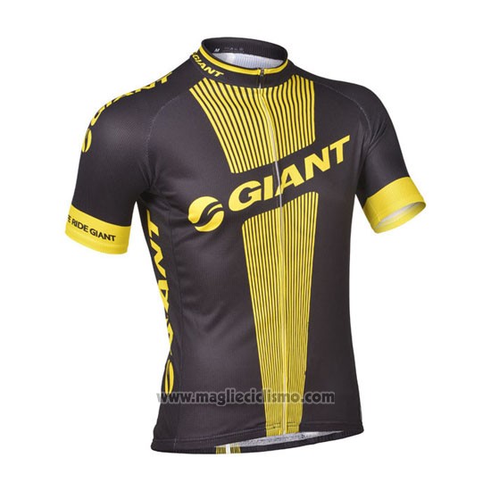 2013 Abbigliamento Ciclismo Giant Nero e Giallo Manica Corta e Salopette